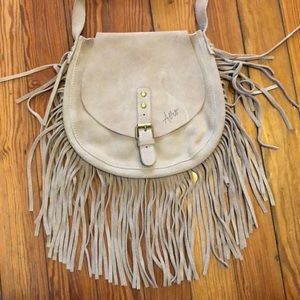 Leather Fringe crossbody bag.
